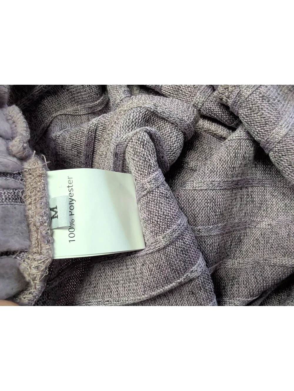 NWOT Medium Lavender Ribbed Knit Hoodie and Pants Lounge Set